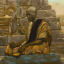 Paul JOUVE (1878-1973) - Moine boudhiste méditant, Angkor.